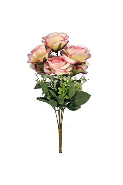 Goliat Sztuczny Bukiet 7 Róż Wysokość 45cm Kolor Jasnoróżowy - Realistyczne K...