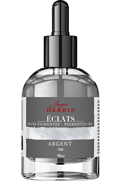Jacques Herbin Flacon de cerneală J. Herbin 50 ml Pigmentat Argintiu, Herbin,...