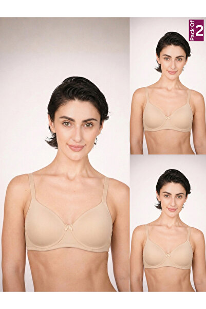 MUNNS AND MARS By Styli Pack of 2 - Lightly Padded Lycra T-Shirt Bra