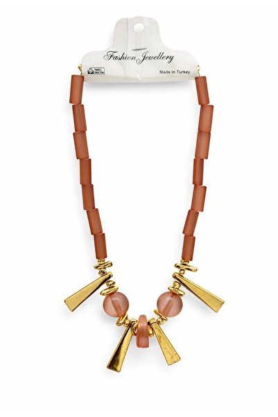 GLOW ACCESSORIES BAE Orange Gold Stone Special Series Zra Model Necklace