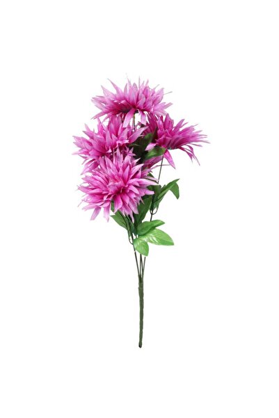 Goliat Buchet artificial de 5 crizanteme mov, 58 cm înălțime