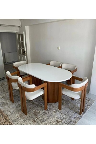 Has Grup Masa Sandalye Bohem Masa Takımı Ahşap Masa Takımı 6 Kişilik Masa San...