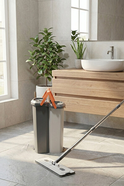 valletta Kolombo Kirli Ve Temiz Suyu Ayıran Dikey Temzilik Seti Mop Paspas