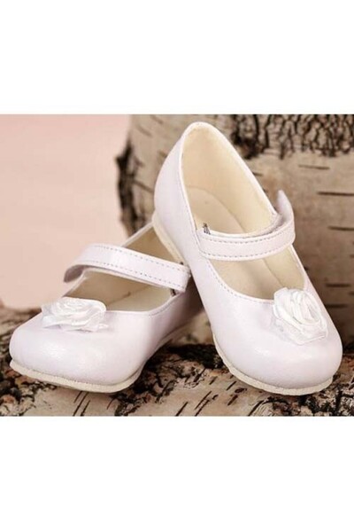 Krasnal Pantofiori botez bebe fetite eleganti albi Masura : Numarul 21 (13 cm)