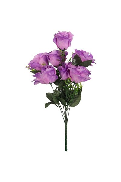 Goliat Sztuczny Bukiet 7 Fioletowych Róż o Wysokości 54 cm - Wysokiej Jakości...
