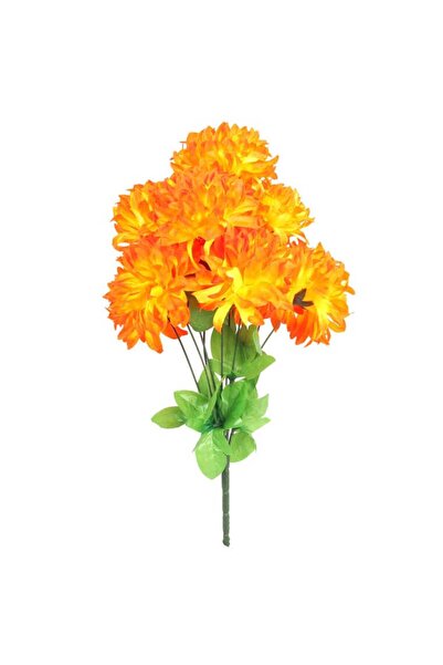 Goliat Bukiet 10 Pomarańczowych Dużych Sztucznych Chryzantem na Wszystkich Św...