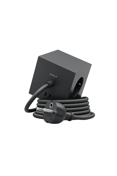 AVOLT Cubic extension cord, AVOLT, Square 1, 3 outlets, 2xUSB-C slots, 3 mete...