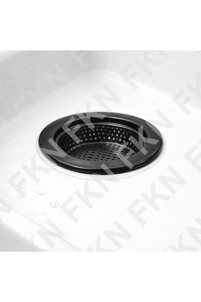 FKN Siyah Mutfak Lavabo İçi Büyük Gider Çöp Tıkacı Seyyar Süzgeç