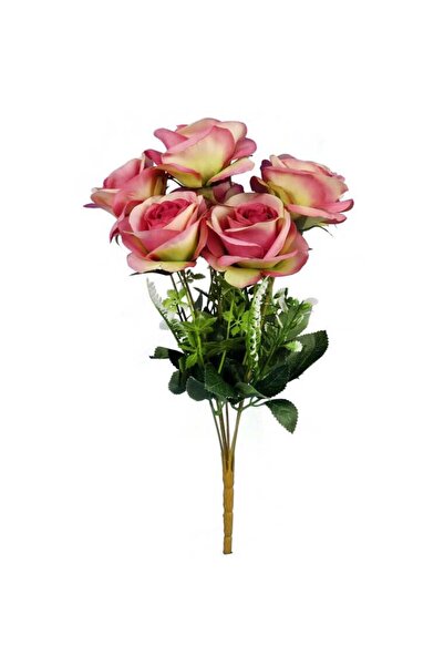 Goliat Sztuczny Bukiet 7 Róż Ciemnoróżowych 45cm - Dekoracja Premium