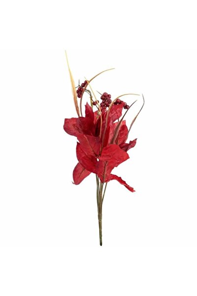 Goliat BUKIET 7 LIŚCI JESIENNYCH Z KULKAMI 36 CM CZERWONY