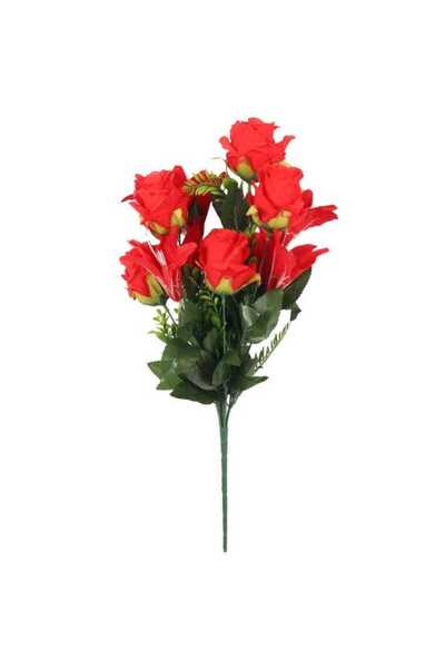 Goliat Bukiet 12 kwiatów mix róża z lilią kolor CZERWONY