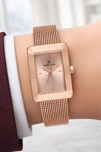 Daniel Klein Steel Cord Steel Case Women Wrist Watch+Bracelet Gift Rose Color...