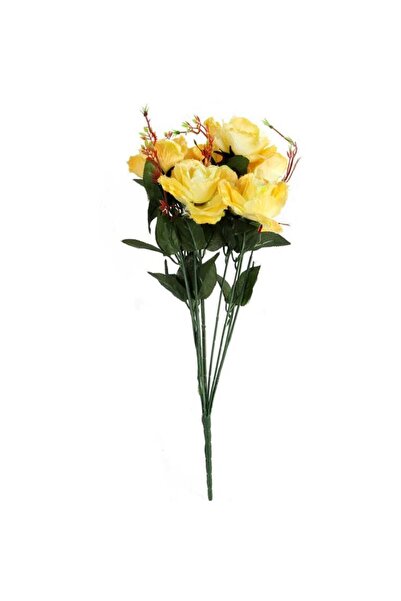 Goliat BUKIET 7 RÓŻ KWIAT SZTUCZNY JASNO ŻÓŁTY 70 CM