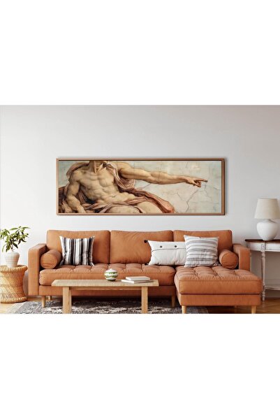 woodhomeworks Tek Parça Gerçek Ahşap Yatay Panorama Çerçeveli Tablo