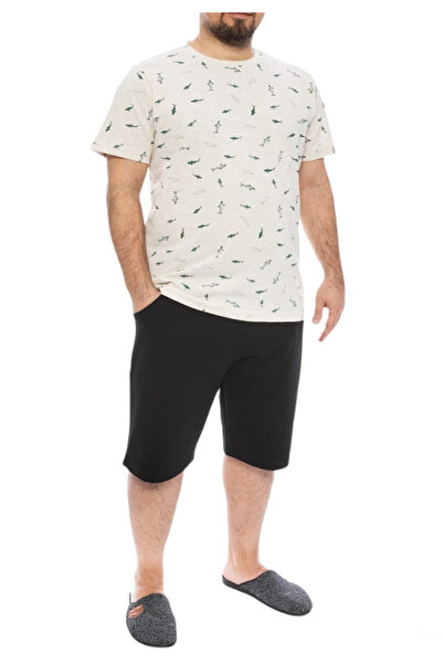 FREENİGHT Men's Cotton pajamas, short-sleeved blouse and shorts, dolphin prin...