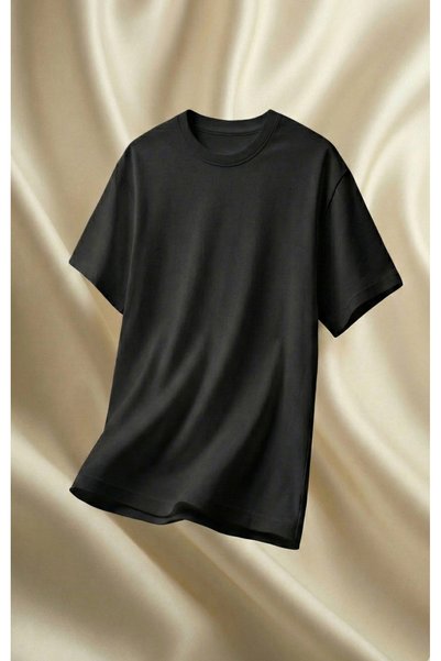 Gambocci Black Premium Oversize Basic T-Shirt Essential