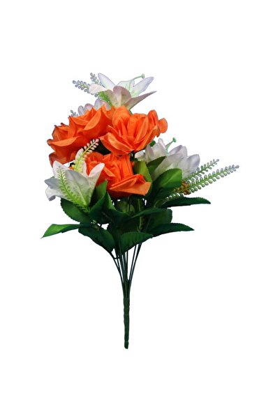 Goliat Bukiet 12 kwiatów mix róża și lilia pomarańczowo biały