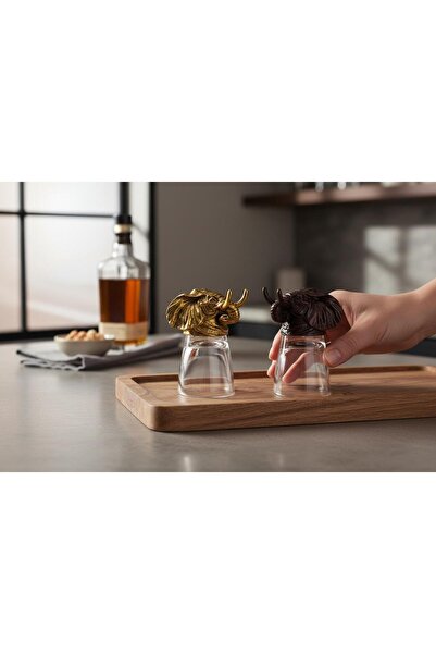 e-life shop Luxury Cast Iron Elephant Design Set of 2 Zodiac Shot Glasses Col...