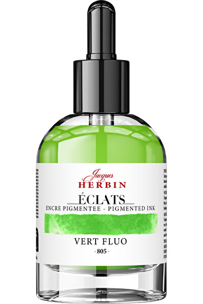Jacques Herbin Sticlă de cerneală 50ml, pigmentată, verde fluorescent