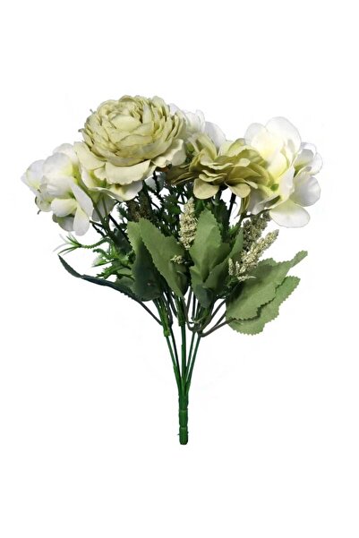 Goliat Sztuczny Bukiet Hortensji 7 Kwiatów 32cm - Kolor Zielony