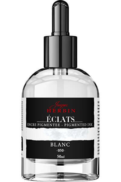 Jacques Herbin Sticlă de cerneală 50ml, alb pigmentat