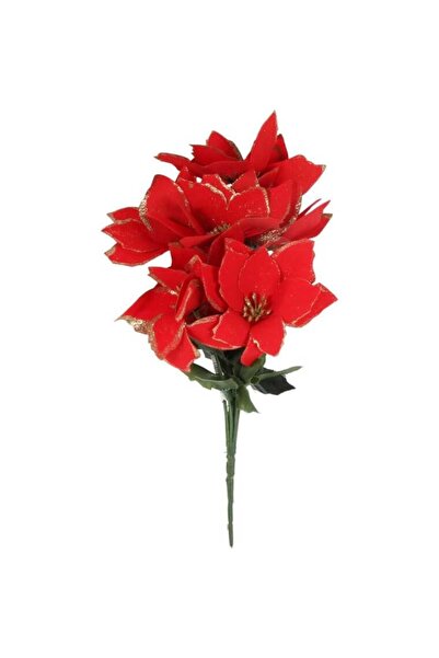 Goliat Buchet de 7 POINSECJI CU BROCAT 33 cm CULOARE ROȘU