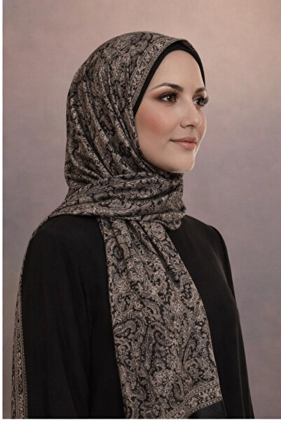 Mavi İpek Black and White Series Soft Cotton Shawl D4