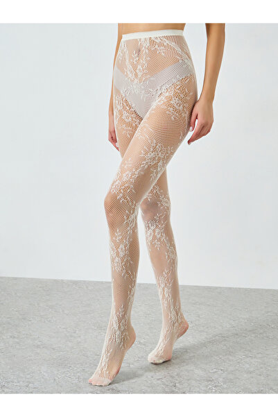 Styli WhiteLace Pattern Stockings
