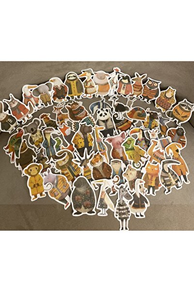 Leapin Craft Renkli Sevimli Komik Hayvan Figürleri Stiker Paketi (27 Adet)