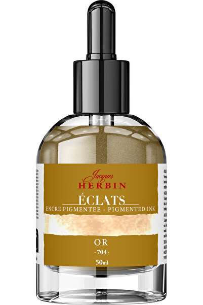 Jacques Herbin Sticlă de cerneală 50ml, auriu pigmentat