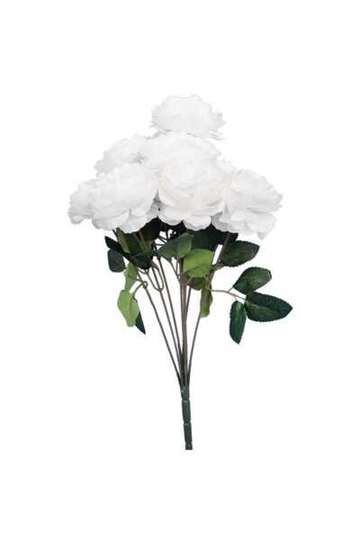 Goliat Biały Bukiet Sztucznych Piwonii - 9 Sztuk, Wysokość: 42 cm, Wysokiej J...