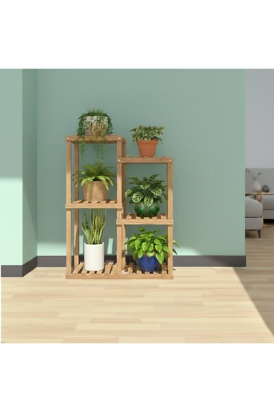 Ev dekka 120 cm Boy 80 cm En Dekoratif Ahşap Çiçeklik - 5 Katlı Modern Saksı ...