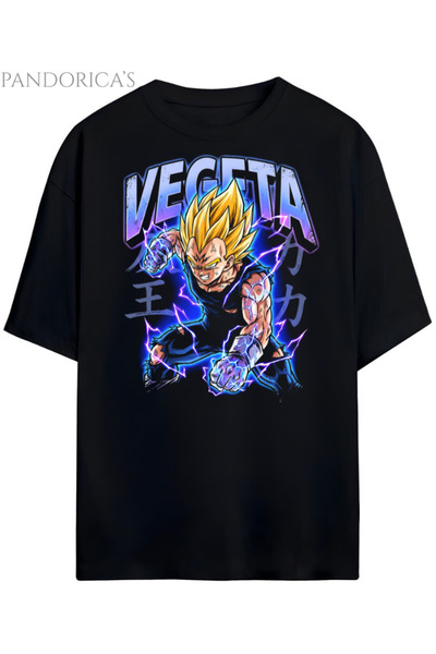 Grafftee Clothing Tricou unisex din bumbac cu design Dragon Ball Z VEGETA Pan...