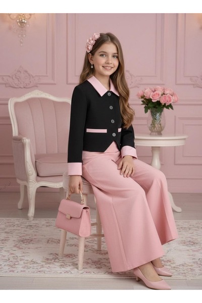 Bisahane Κοριτσίστικο Μπουφάν, Παντελόνι, Τσάντα, Πόρπη, Σετ 4 τεμαχίων