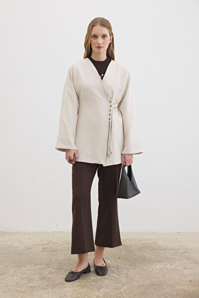 Hooopstore Stone Jacket with Tie Detail