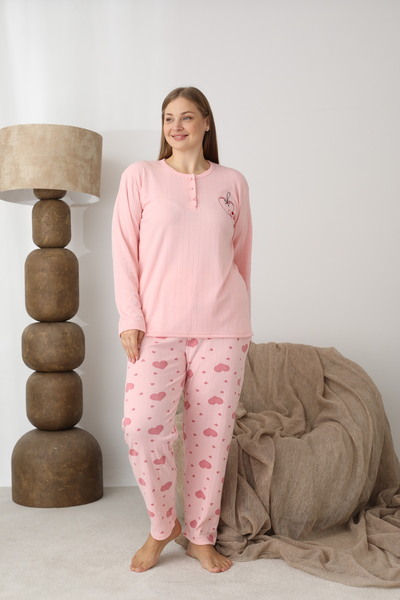 lindros 0110 Report Interlock King Size Pajama Set