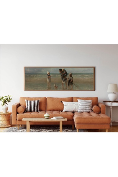 woodhomeworks Tek Parça Gerçek Ahşap Yatay Panorama Çerçeveli Tablo mutluluk