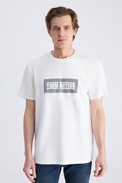 Twn Tricou alb din raion, croială lejeră