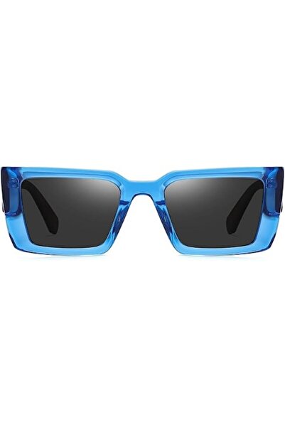 duco - Unisex Rectangular Sunglasses DC2346 Blue Frame Retro Vintage with UV4...