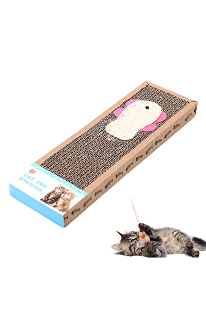 Other Cat Scratching Post - Corrugated Cardboard, Fish Pattern, Rectangular N...