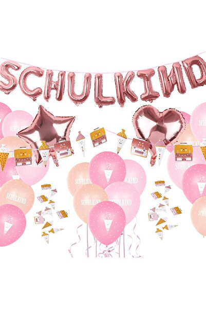 Other First Day of School Balloon Decoration Set - Garland, Latex, Pink, 49 P...