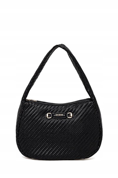 Guess Women's Small Logo Polyester Shoulder Bag with Black Woven Fabric