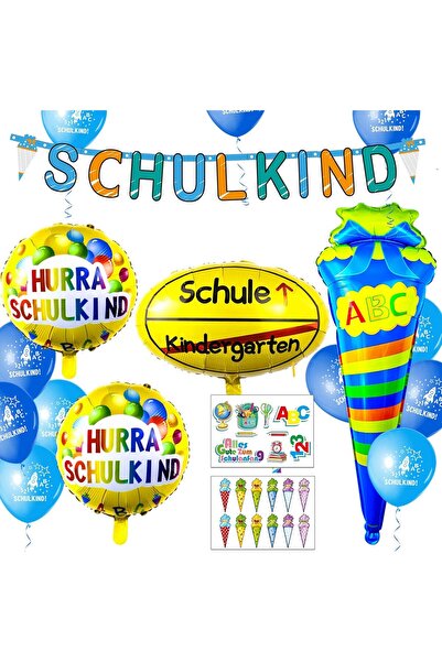 Other Boys Blue Balloon Set - Educational Theme ABC 123, Foil - 22 Pieces, He...