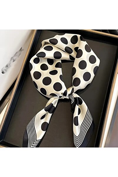 Behills Eșarfă bandană pentru femei, 50x50cm, cu model cu buline, țesătură di...