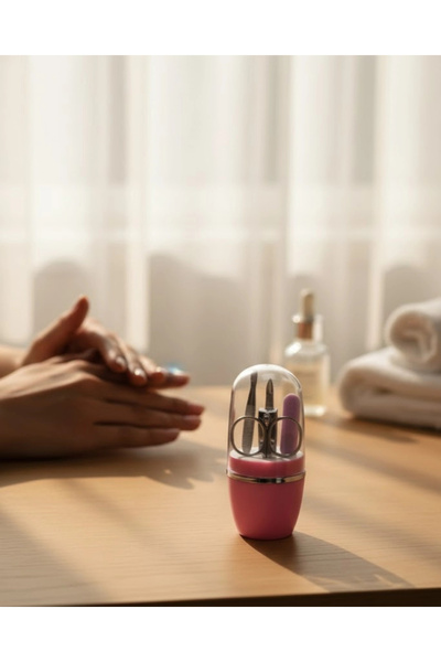 Epilons Nail Care Manicure Pedicure Set 4 Pieces Pink Practical Daily Use