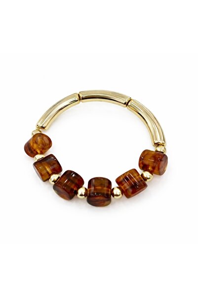 GLOW ACCESSORIES BAE سوار أكريليك مرن باللون البني من Vip