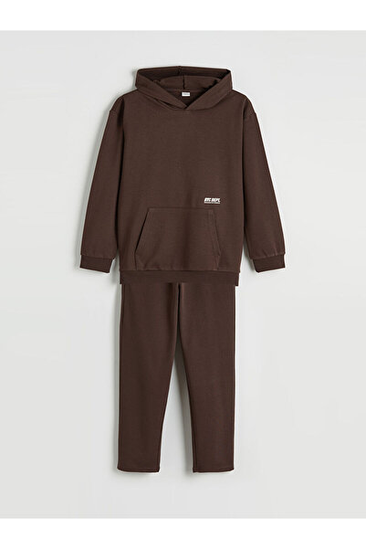 LC Waikiki Παιδική φόρμα LCW Kids Brown Nyc με τύπωμα για αγόρια