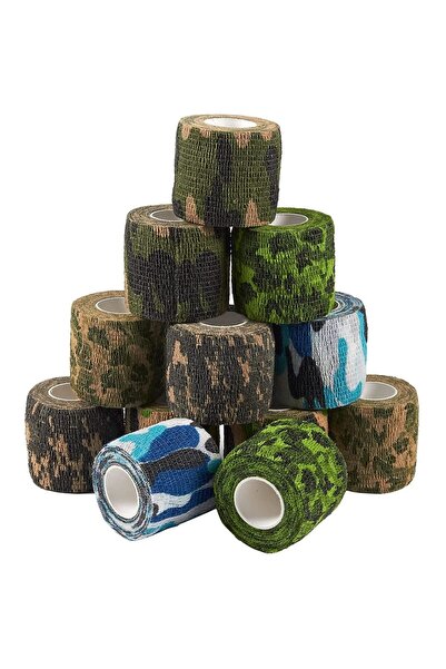 Other Set of 12 Cohesive Bandages - Self-Adhesive, Elastic, Breathable - Camo...