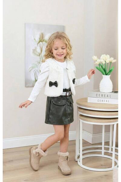 Milanlı Kids Girl's Festive 3-Piece Vest Set