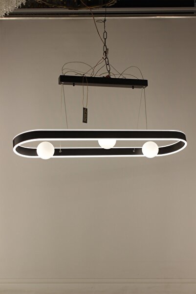 GN GEN AYDINLATMA Lüks Siyah Eliptik Seri Silikonlu 3'lü Top Model 3 Renk Led...